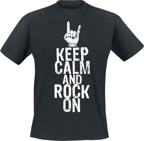 Sprüche Keep Calm And Rock On Tričko černá