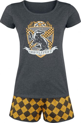 Harry Potter Hufflepuff Quidditch pyžama šedá/žlutá