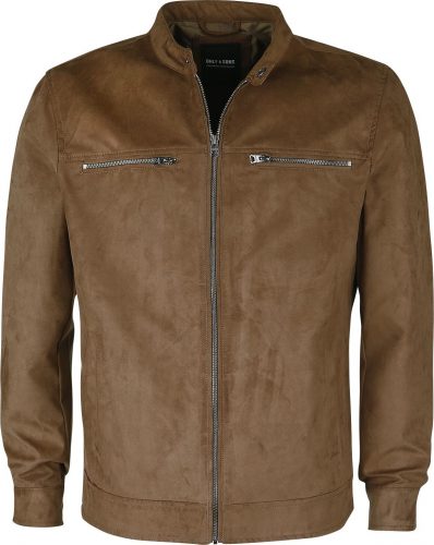 ONLY and SONS ONSWillow Fake Suede Jacket Bunda imitace kůže světle hnědá