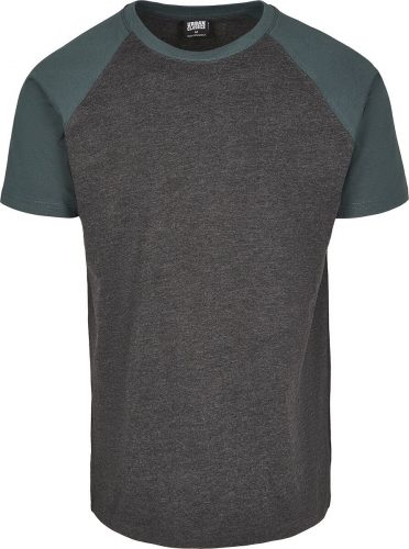 Urban Classics Raglan Contrast Tee Tričko charcoal/zelená