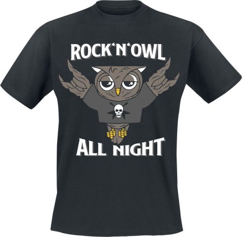 Tierisch Rock'n' Owl All Night detské tricko černá