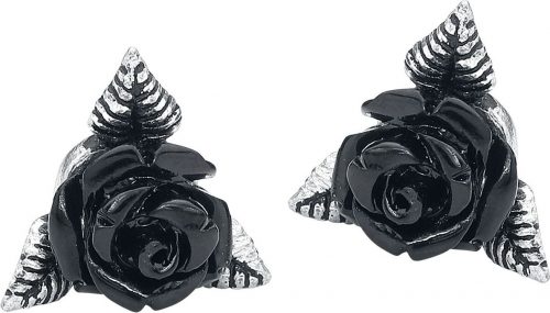 Alchemy Gothic Náušnice Black Rose sada náušnic cerná/stríbrná