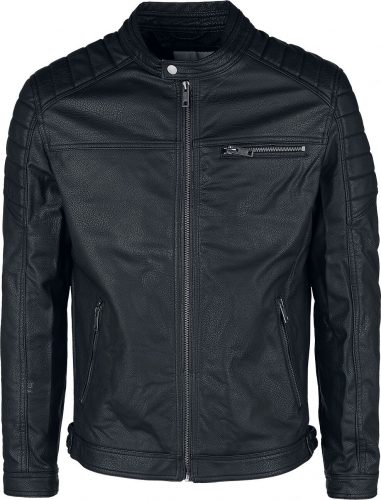 Jack & Jones JJEROCKY JACKET Bunda imitace kůže černá