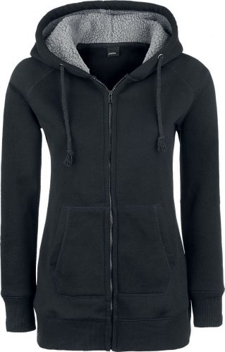 Black Premium by EMP Teddy Hoodie Dámská mikina s kapucí na zip černá