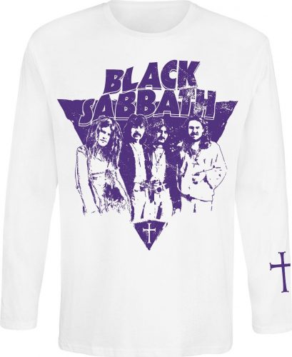 Black Sabbath Triangle Logo Tričko s dlouhým rukávem bílá