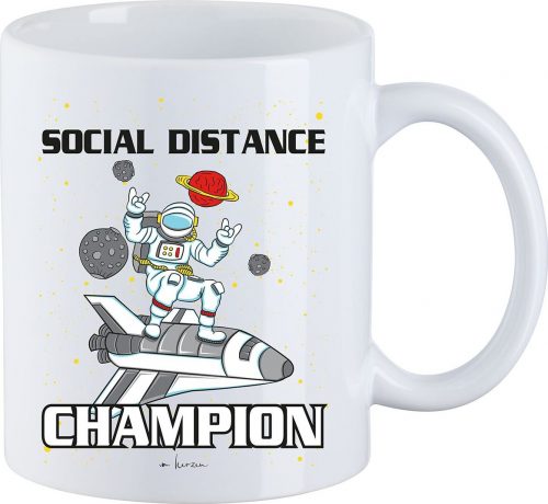 Social Distance Champion Hrnek bílá