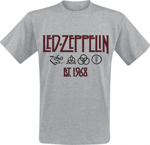 Led Zeppelin Symbols Est. 1968 Tričko prošedivelá