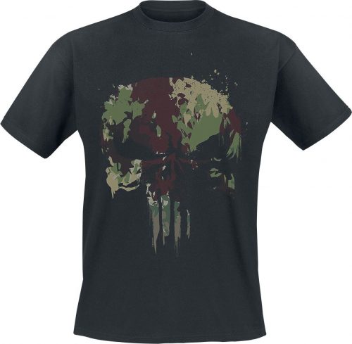 The Punisher Camo Skull Tričko černá