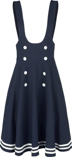 Voodoo Vixen Nautical Cross Strap Flare Skirt Sukně modrá/bílá