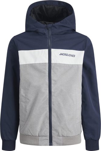 Jack & Jones Bunda s kapucí Rush Blocking detská bunda šedá/modrá