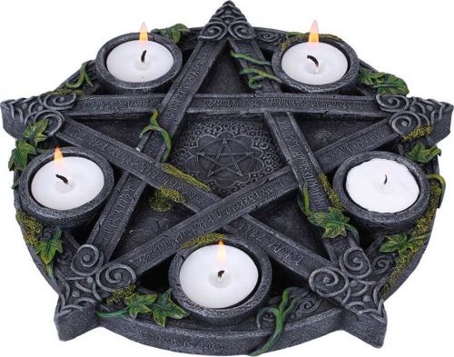 Nemesis Now Stojan na čajovou svíčku Wiccan Pentagram svícen na cajové svícky standard