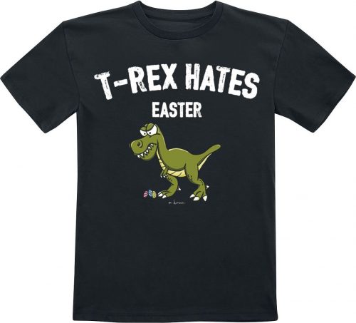 Tierisch T-Rex Hates Easter detské tricko černá