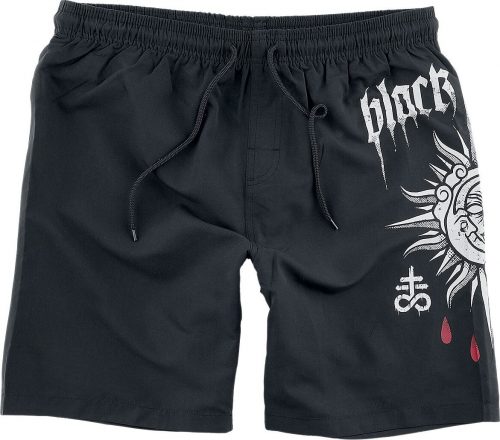 Black Blood by Gothicana Badeshorts mit Sonne und Mond Print Pánské plavky černá