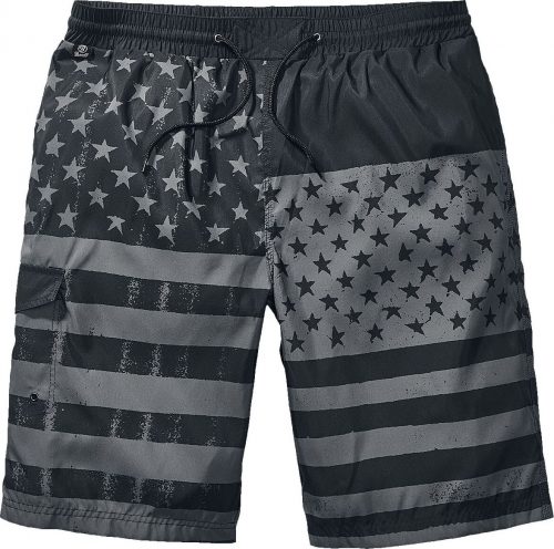 Brandit Swimshorts Stars & Stripes Pánské plavky cerná/antracitová