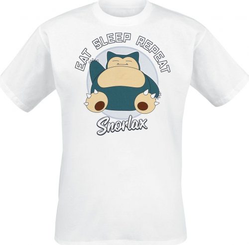 Pokémon Snorlax - Eat Sleep Repeat Tričko bílá