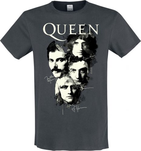 Queen Amplified Collection - Autographs Tričko charcoal