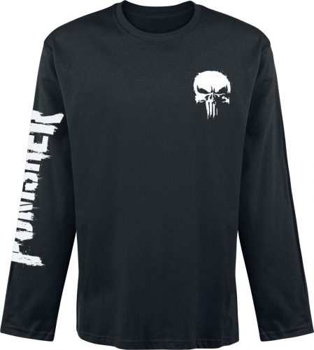 The Punisher Logo and Lettering Tričko s dlouhým rukávem černá