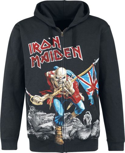 Iron Maiden The Trooper - Battlefield Mikina s kapucí na zip černá