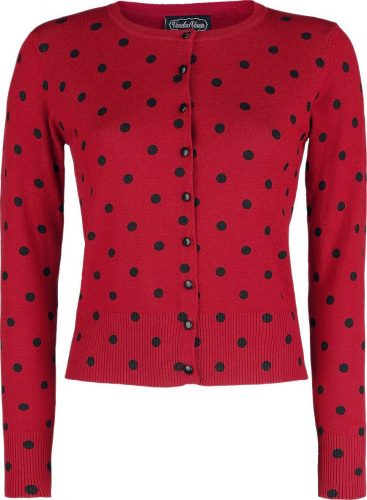 Voodoo Vixen Polka Dot Cardigan Dámský kardigan cervená/cerná