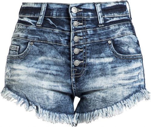 Rock Rebel by EMP Shorts mit Destroyed Effekten Dámské kraťasy - Hotpants modrá