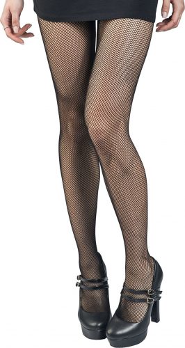 Pamela Mann Fishnet crotchless tights black Punčocháče černá