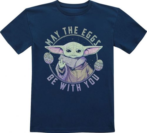 Star Wars Kids - Baby Yoda - May the Eggs be with you detské tricko modrá