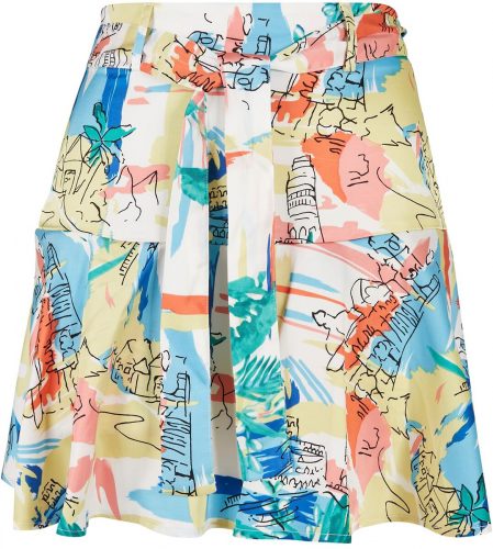 Urban Classics Ladies AOP Satin Mini Skirt Mini sukně vícebarevný