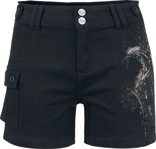 Black Premium by EMP Shorts mit Rabenprint Dámské šortky černá