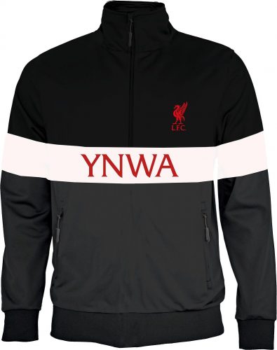 FC Liverpool YNWA Half Zip Mikina cerná/šedá/bílá