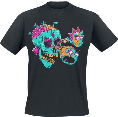 Rick And Morty Eyeball Skull Tričko černá