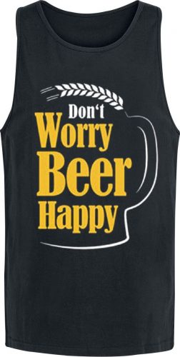 Alcohol & Party Zábavné tričko - Don't Worry Beer Happy Tank top černá