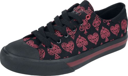 Rock Rebel by EMP Sneaker mit Skull Karten all over Print tenisky černá