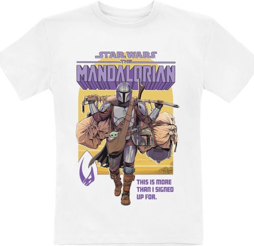 Star Wars Kids - The Mandalorian - Signed Up detské tricko bílá