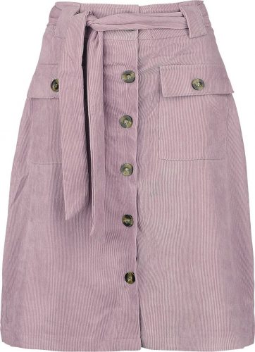 QED London Babycord Button Front Skirt Sukně světle růžová