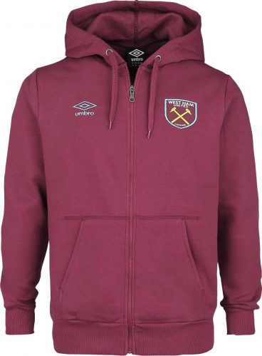 West Ham United Mikina Umbro FZ Mikina s kapucí na zip burgundská červeň