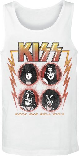 Kiss Rock And Roll Over Lightning Tank top bílá