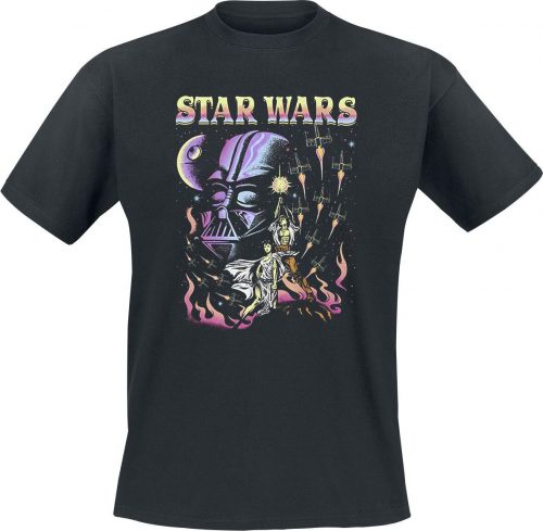 Star Wars Darth Vader Rainbow Poster Tričko černá