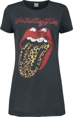 The Rolling Stones Amplified Collection - Leopard Tongue Šaty charcoal