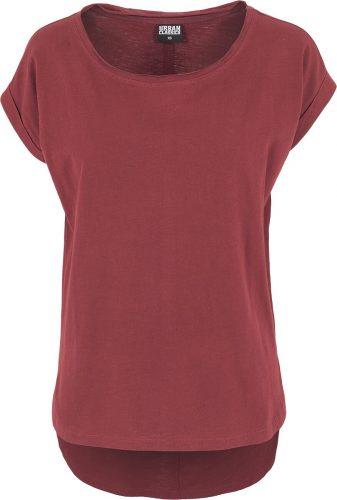 Urban Classics Ladies Long Back Shaped Slub Tee Dámské tričko burgundská červeň