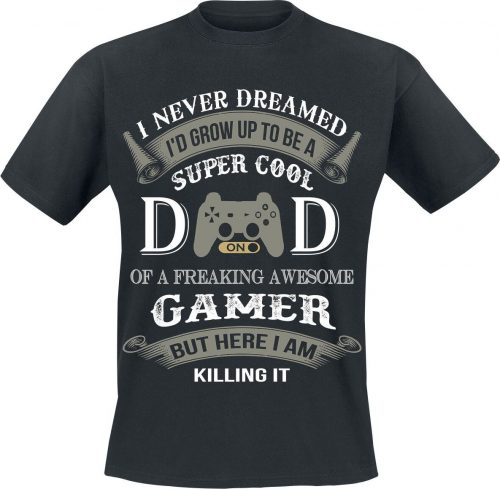 Zábavné tričko Gamer Dad Tričko černá