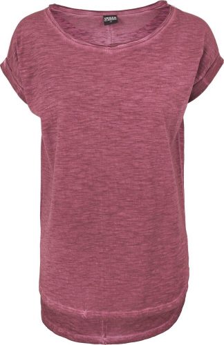 Urban Classics Ladies Long Back Shaped Spray Dye Tee Dámské tričko burgundská červeň