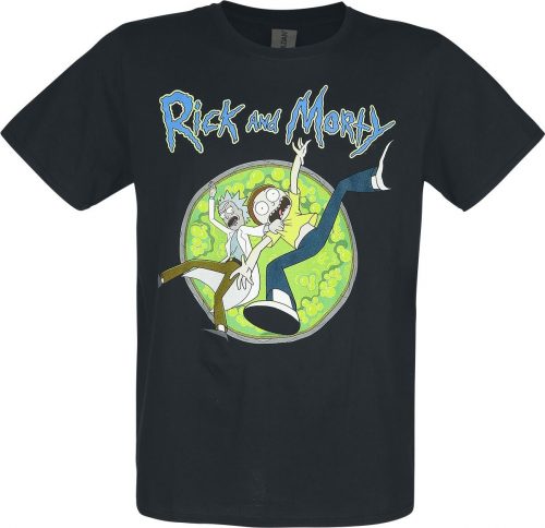 Rick And Morty Portal Circle Tričko černá