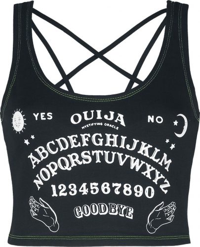 Hell Bunny Joggingové kalhoty Ouija Dámský top cerná/bílá/zelená