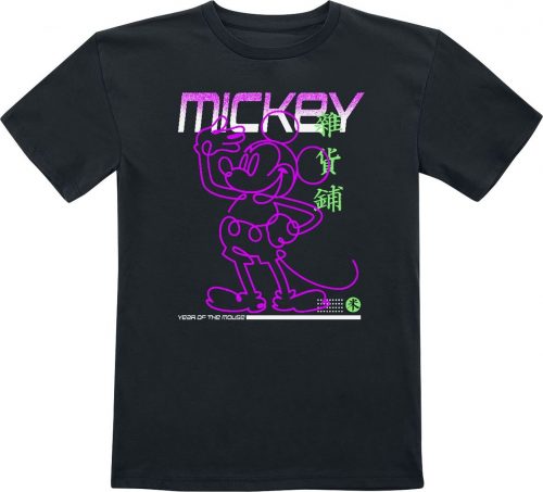 Mickey & Minnie Mouse Kids - Neon Mickey detské tricko černá