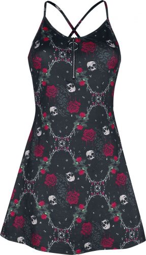 Jawbreaker Midi šaty Skull And Roses Print Šaty vícebarevný