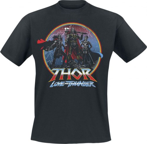 Thor Love And Thunder - Heroes Logo Tričko černá