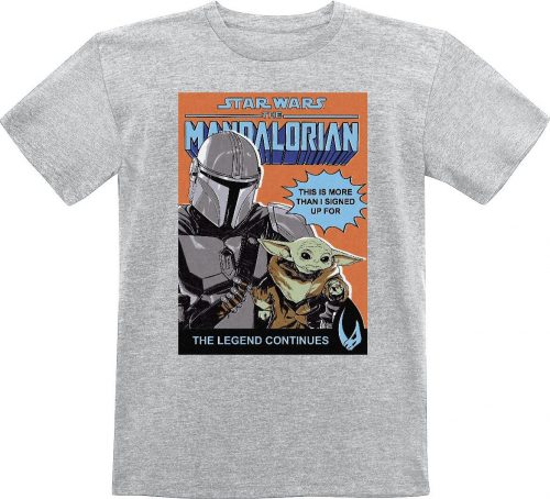 Star Wars Kids - The Mandalorian - Poster detské tricko šedá