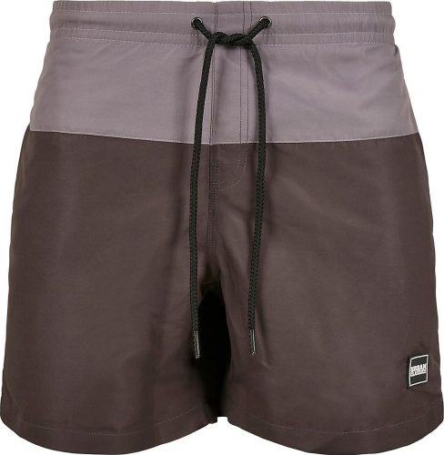 Urban Classics Block Swim Shorts Pánské plavky světle šedá / černá