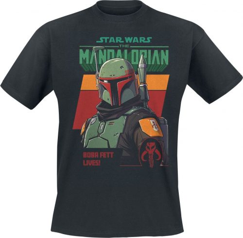 Star Wars The Mandalorian - Boba Fett Lives Tričko černá