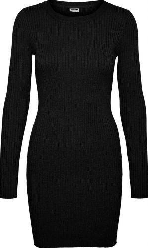 Noisy May Ship O-Neck Rib Knit Dress Šaty černá